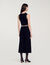 Jewellery-neck knit top