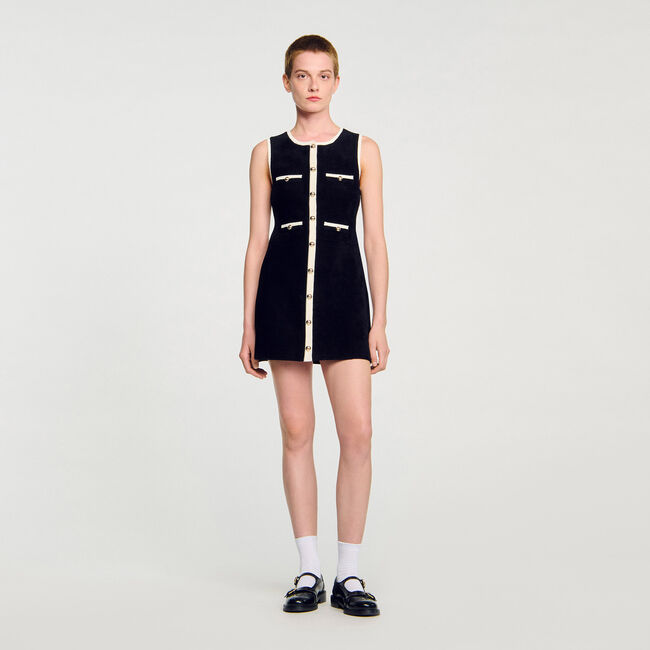 Short velvet knit dress