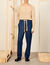 Wide-leg chambray trousers
