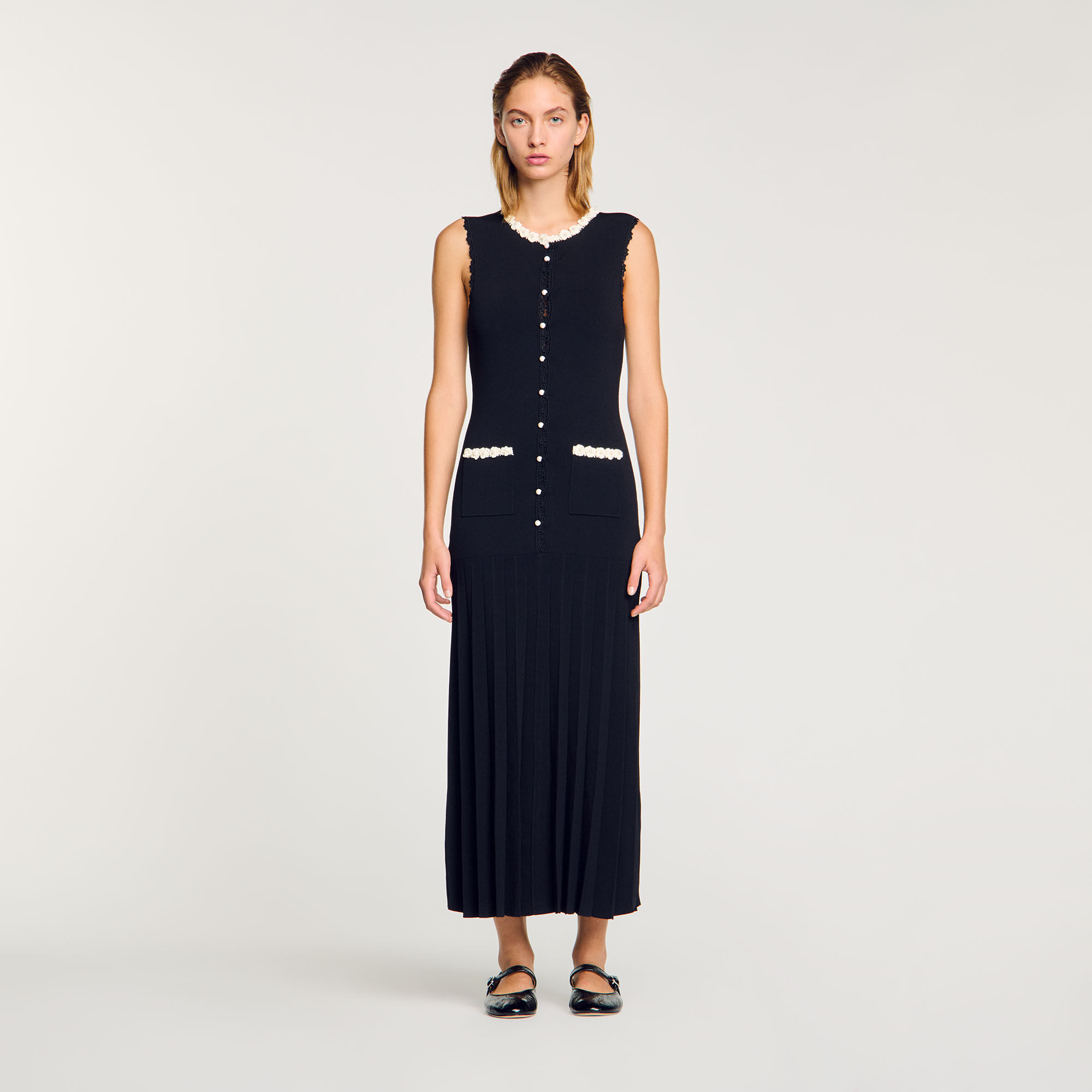 Long dress with crochet detailing