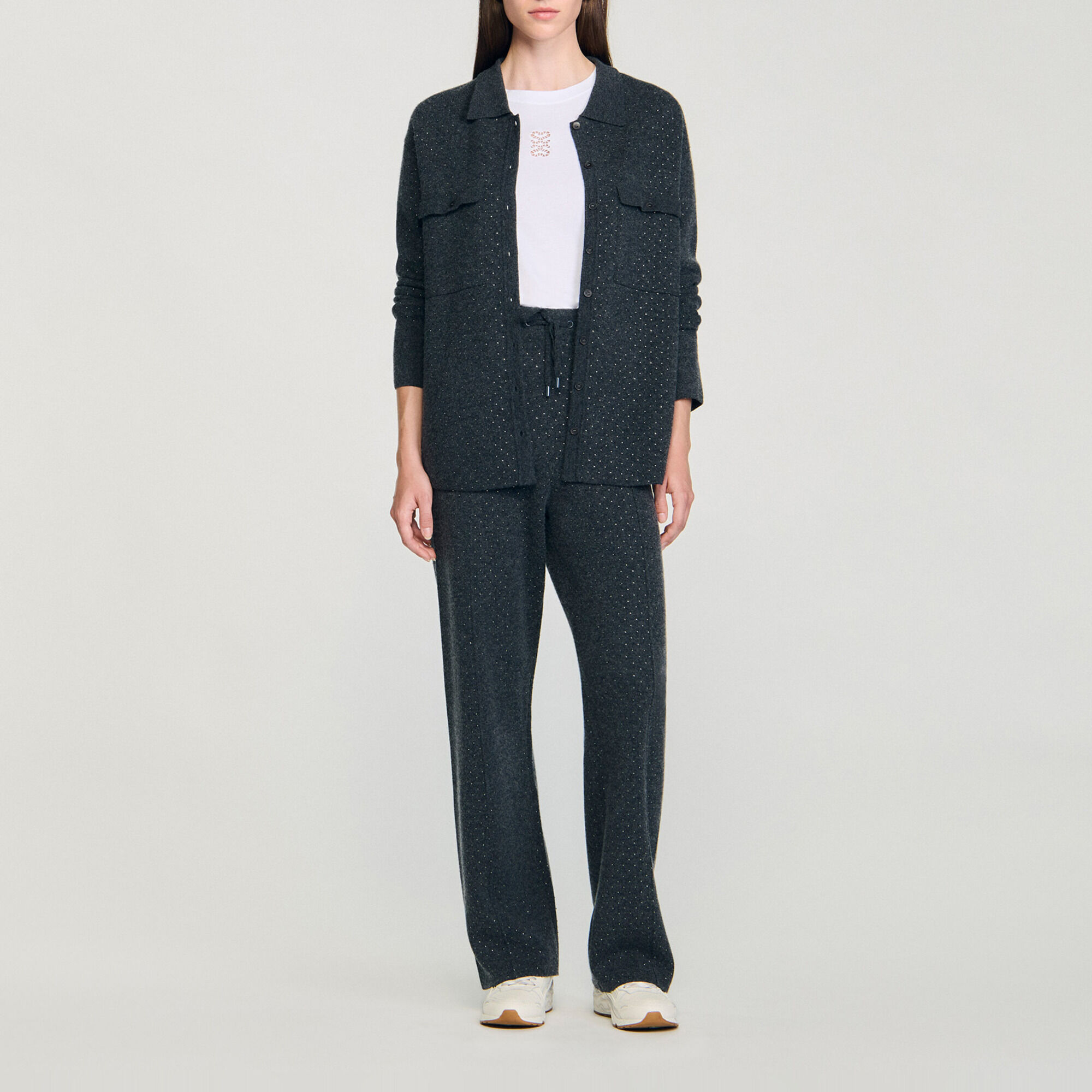 Long rhinestone cardigan - Women | Sandro