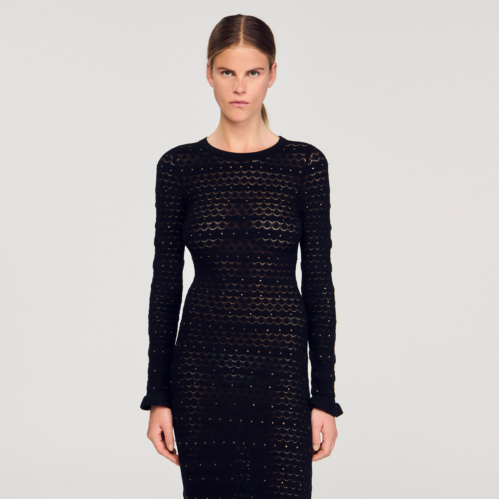 Rhinestone knit maxi dress