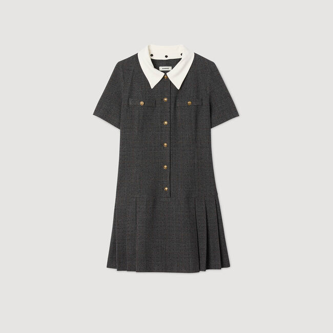 Short pleated dress with rhinestones