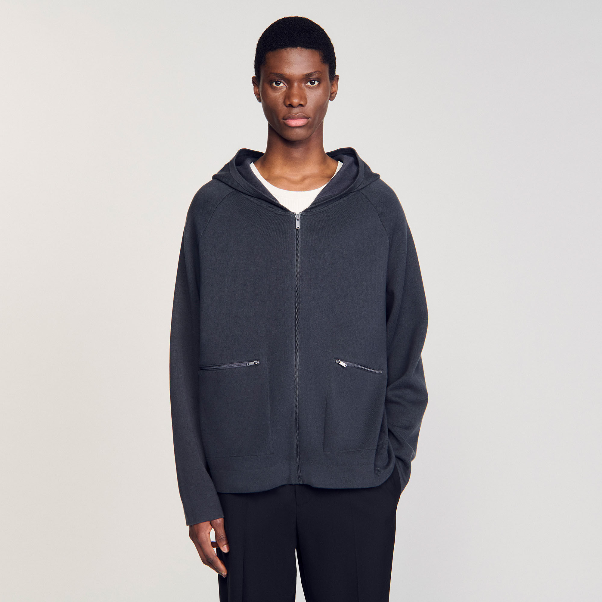 Milano knit hooded cardigan
