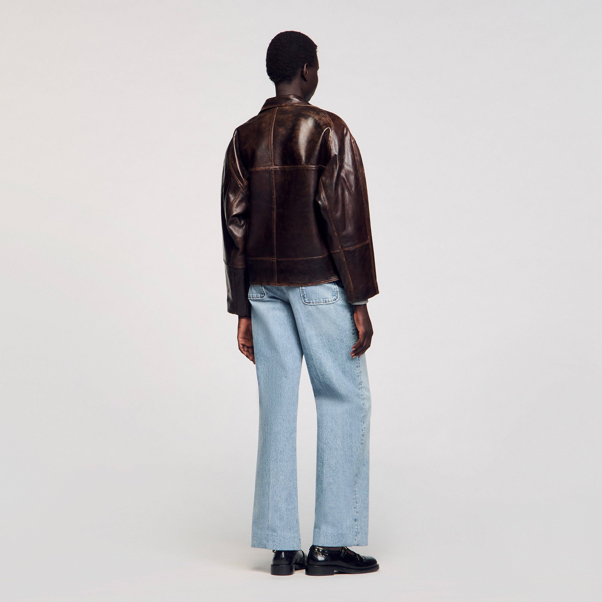 Oversized leather jacket