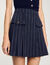 Short striped pleated skirt