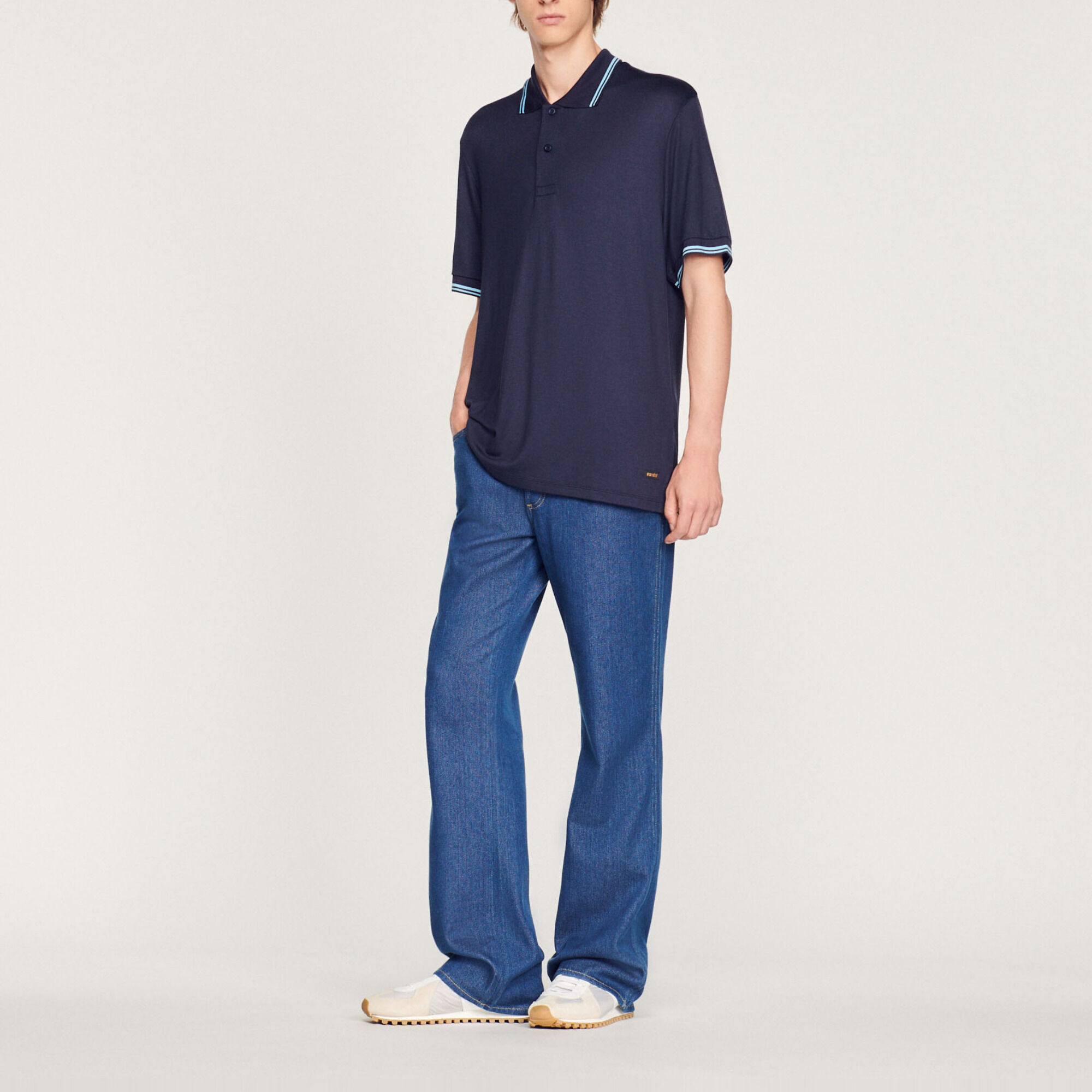 Polo shirt with edging