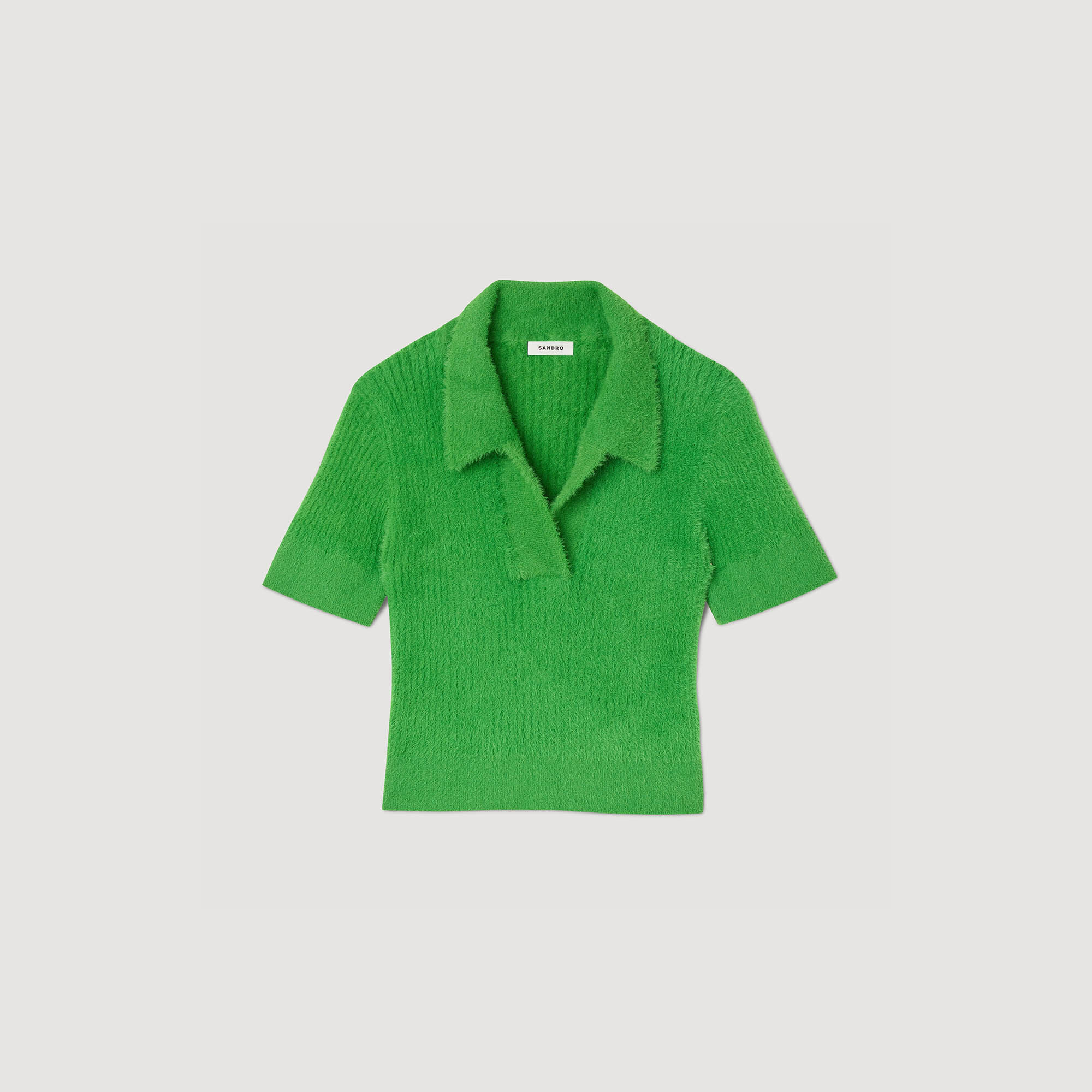 Knitted polo sweater