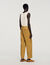 Wide-leg elasticated linen trousers