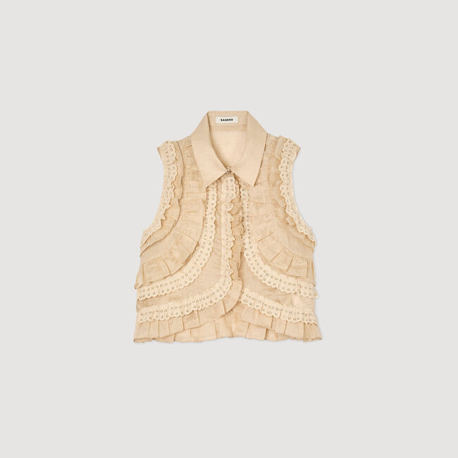 Ruffled cropped shirt