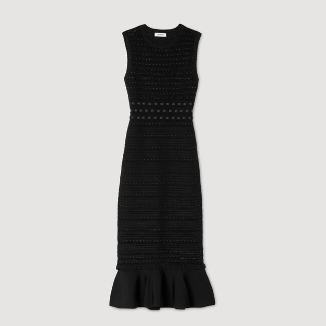 Knit maxi dress with studs