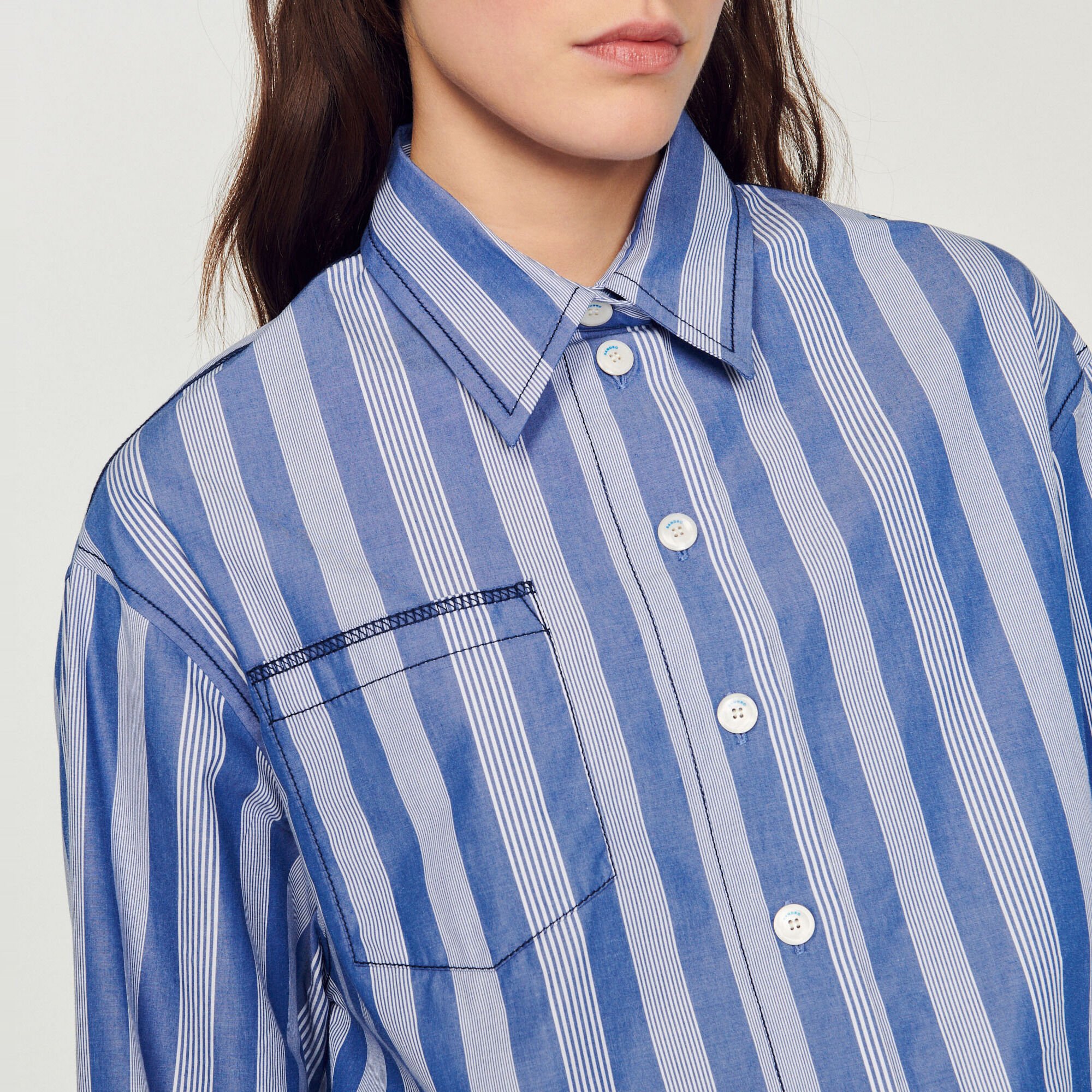 Cropped striped shirt