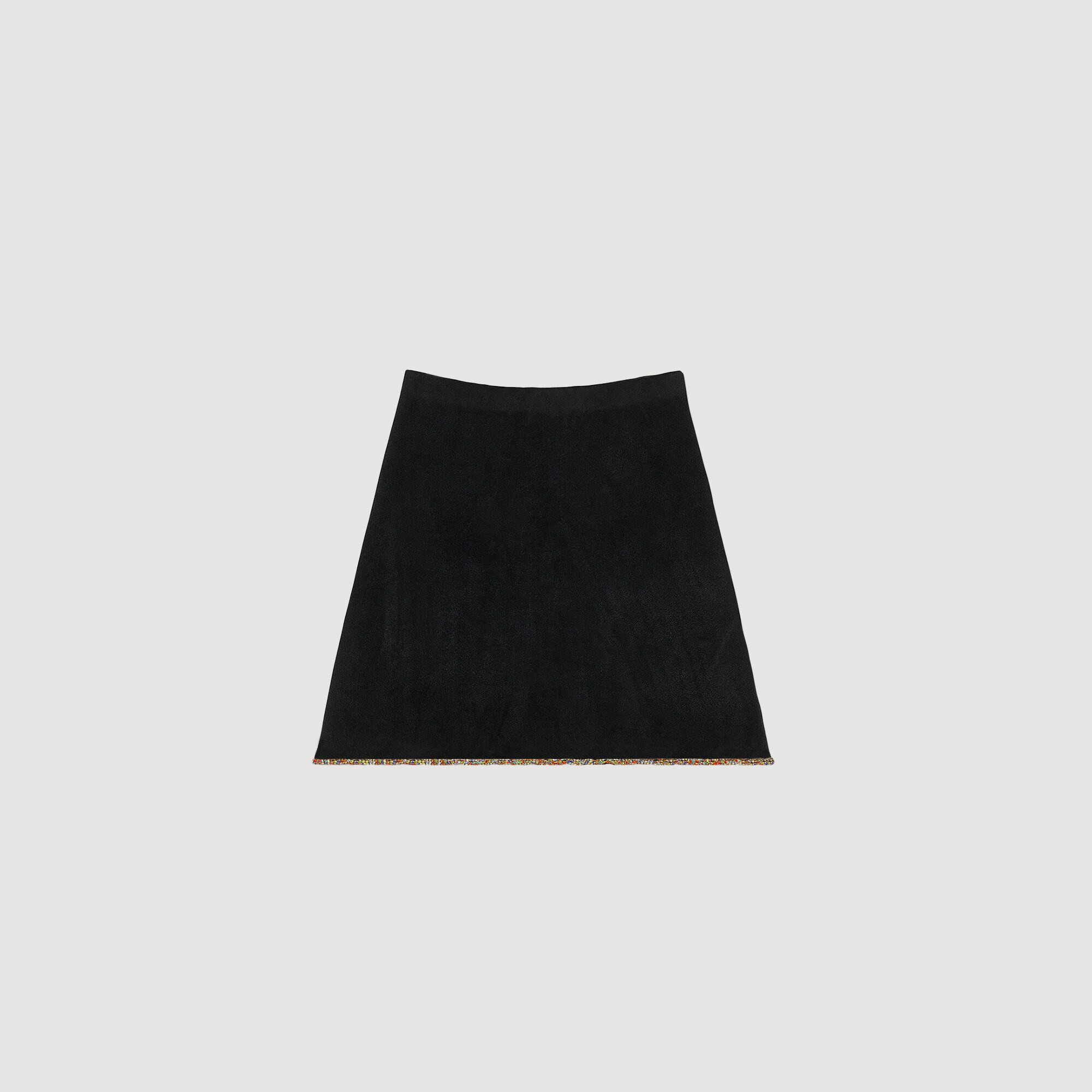 Short velvet knit skirt