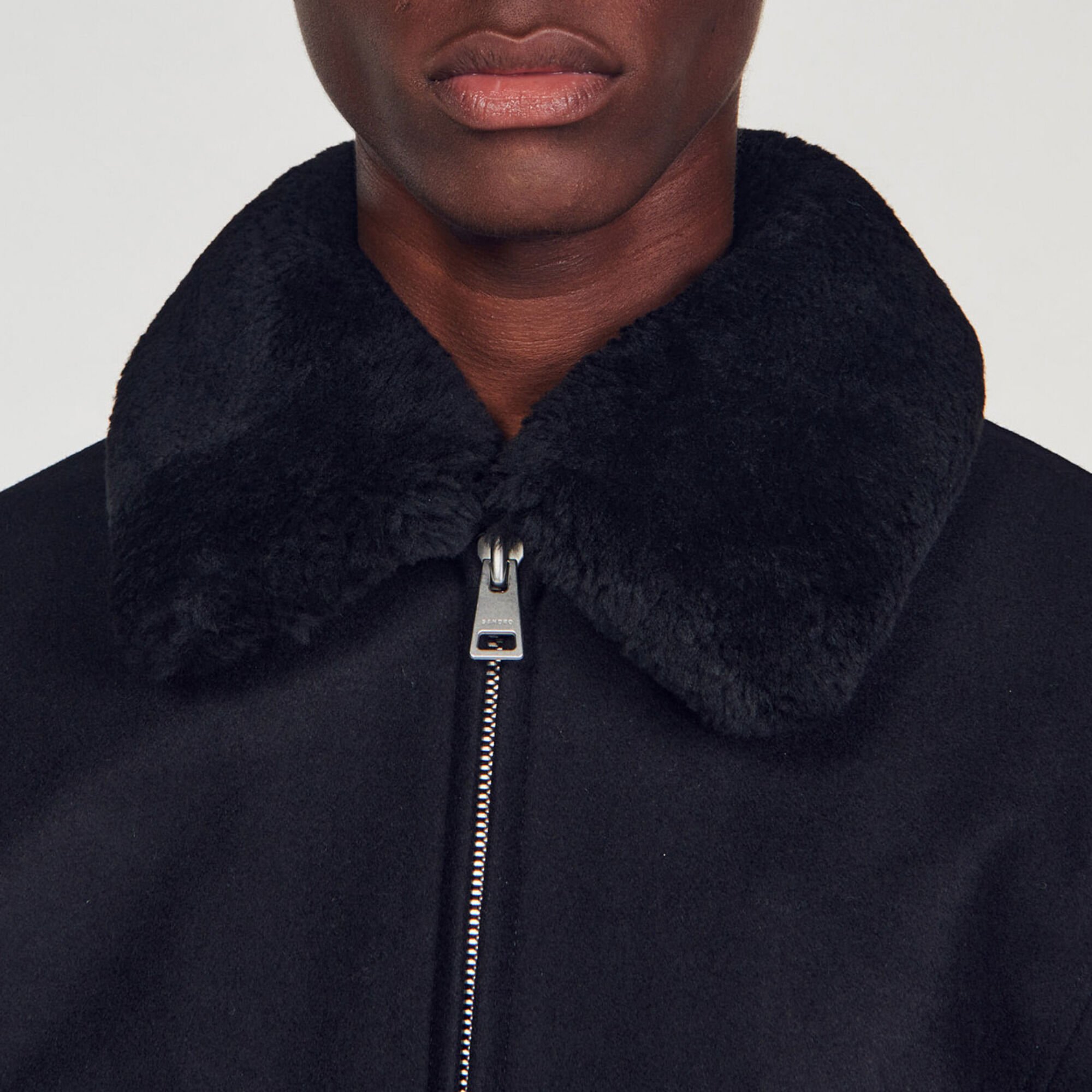 Shearling collar aviator jacket