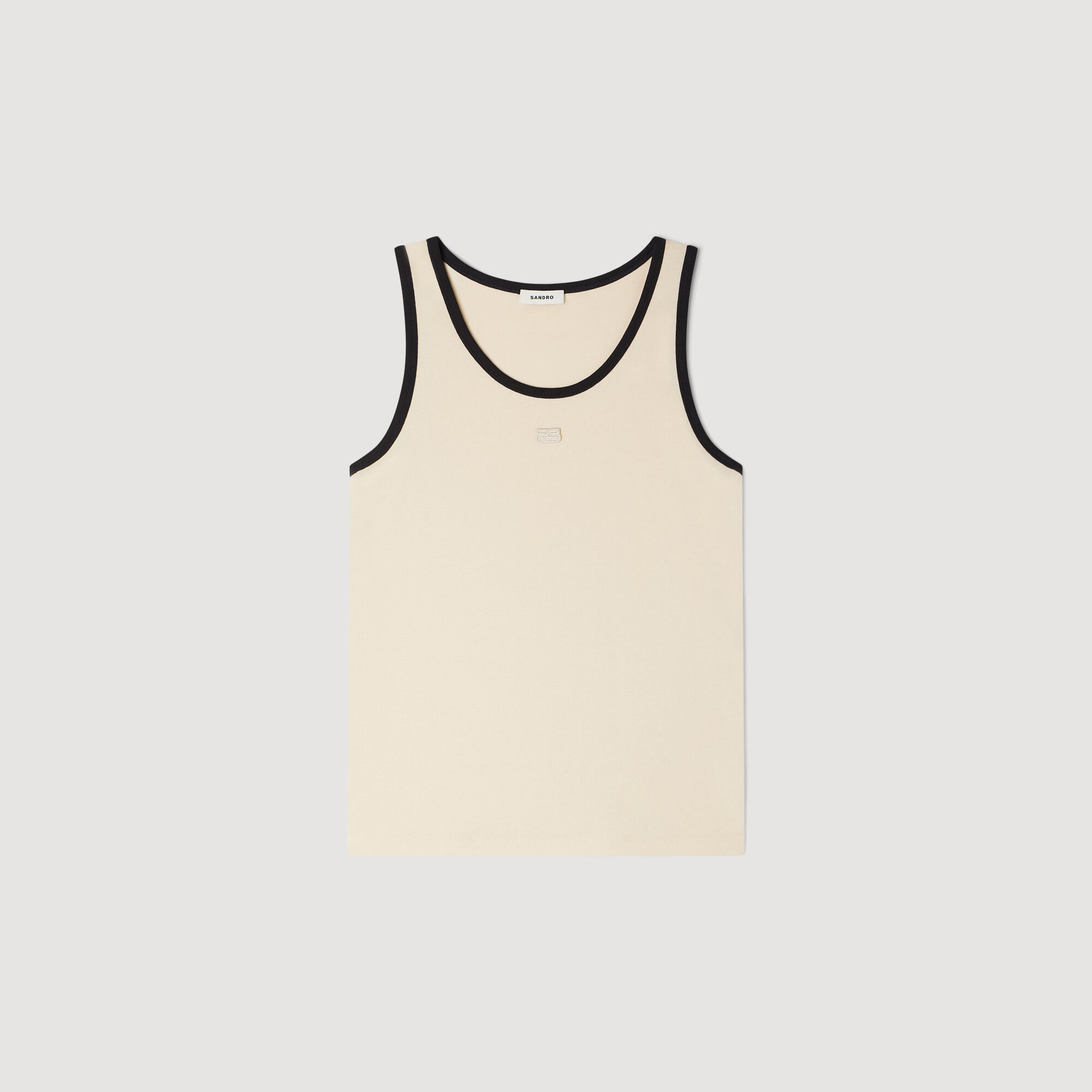 Cotton vest top with patch