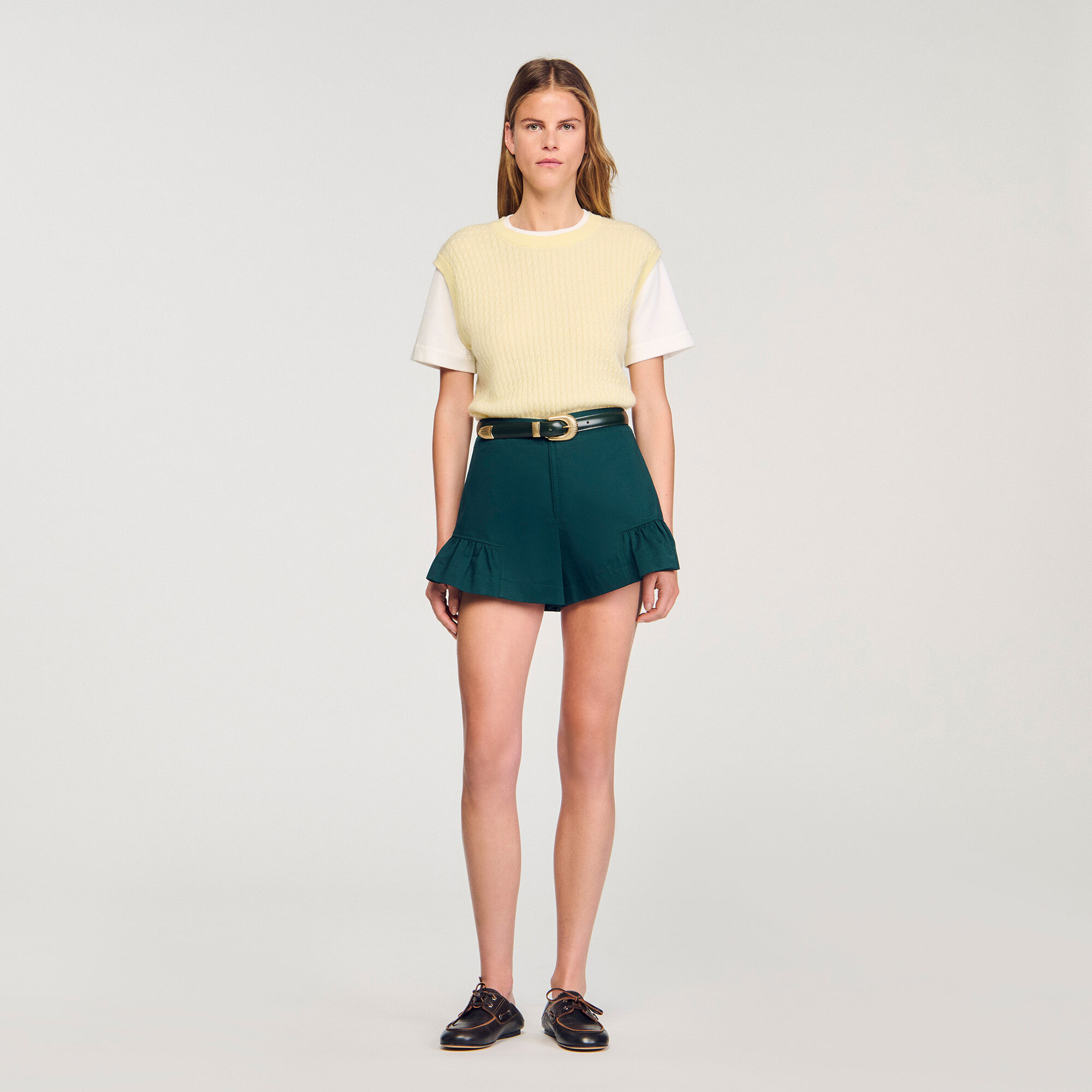 Dual-material knit jumper