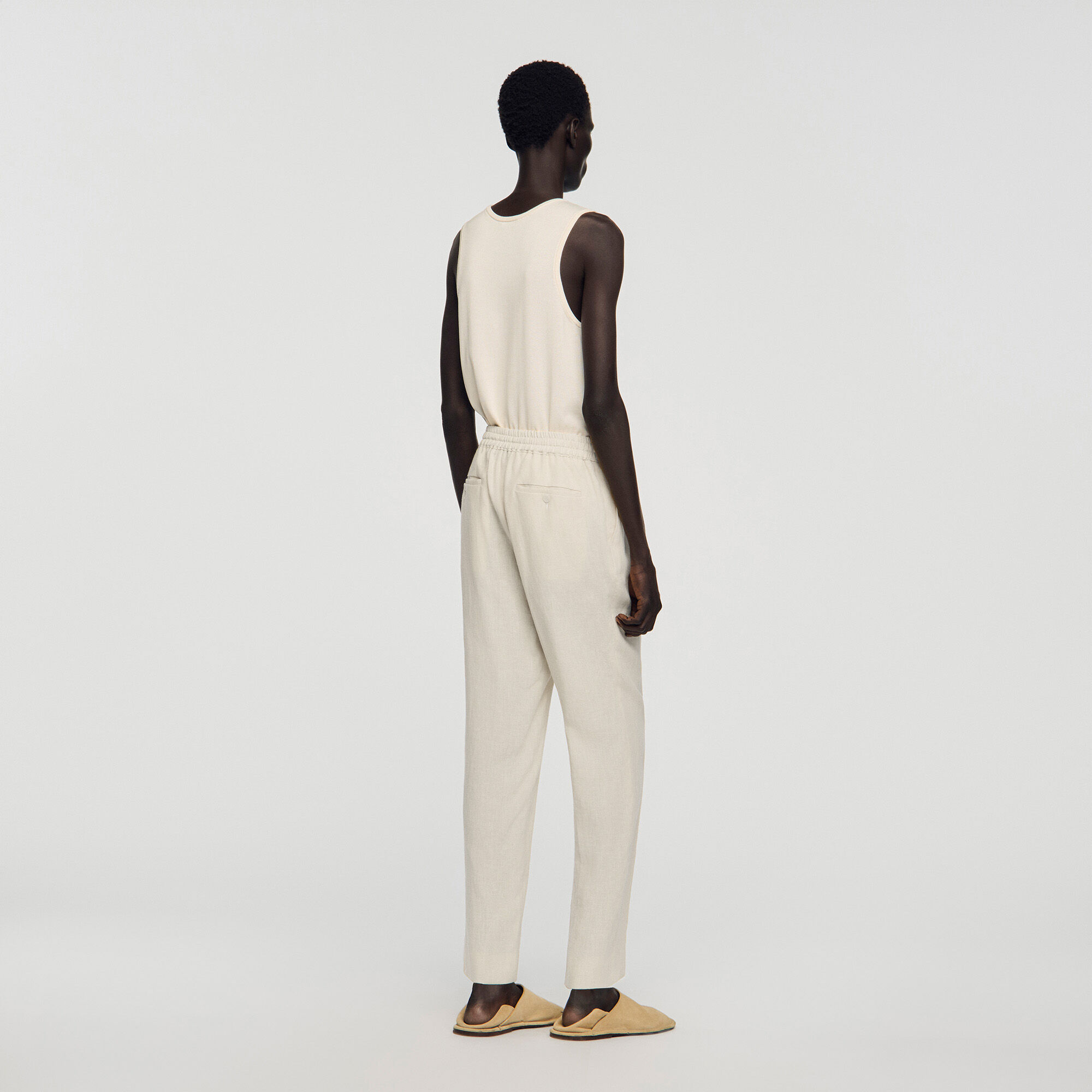Elasticated linen trousers