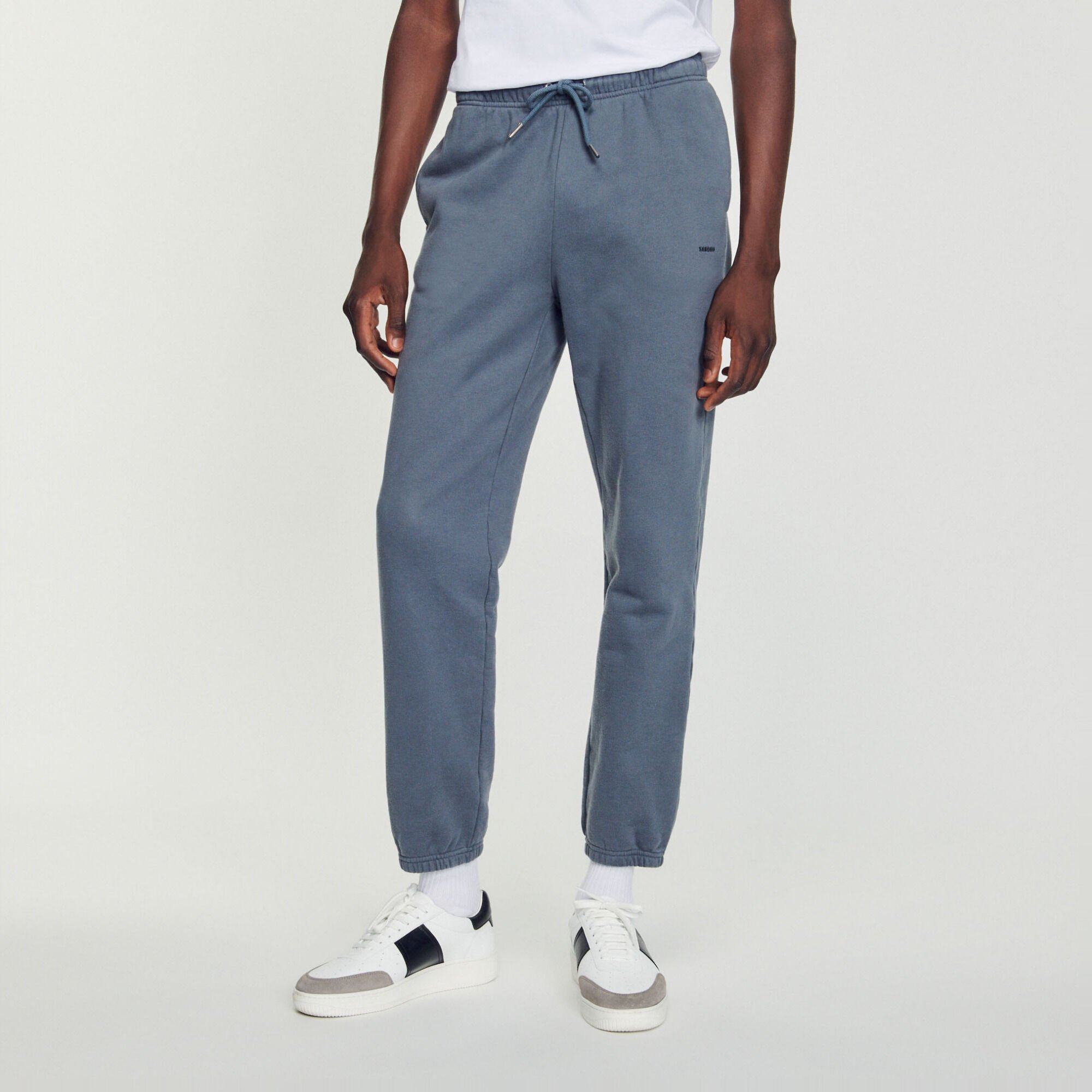 Embroidered fleece jogging bottoms