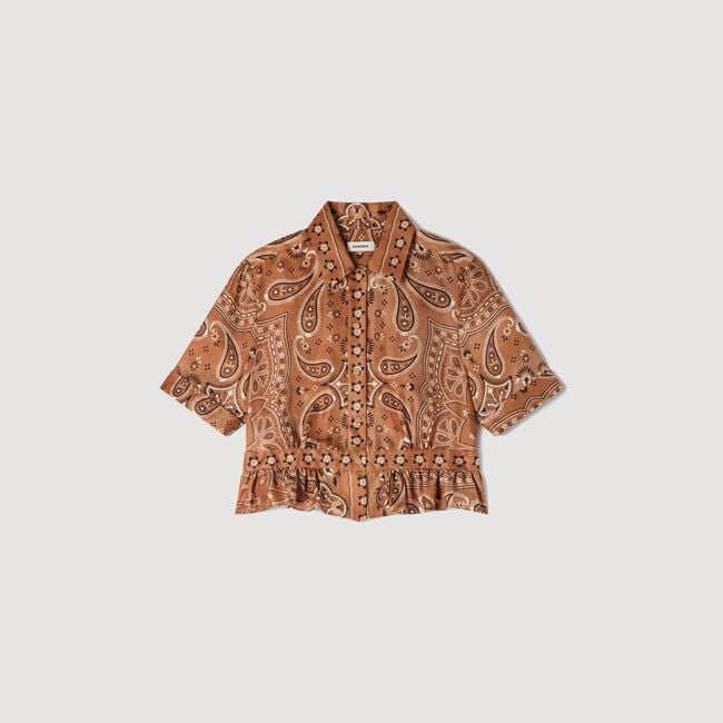 Bandana print cropped shirt