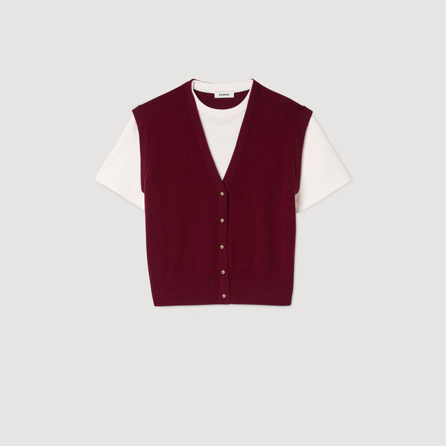 Two-tone wool and cashmere jumper