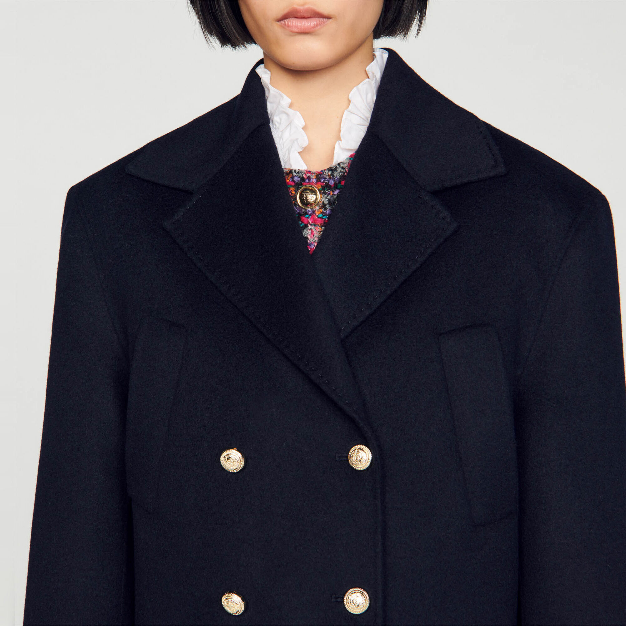 Long double-breasted coat