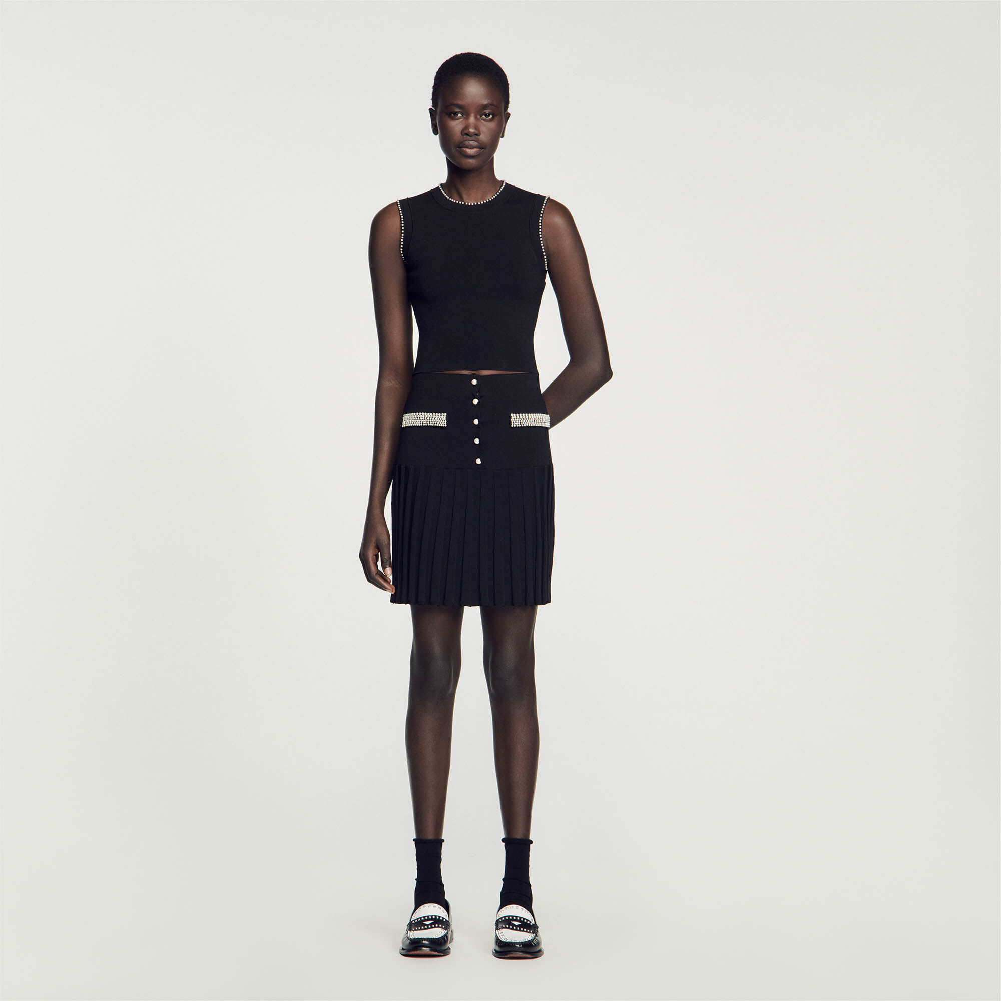 Cropped jumper black gray For Women Sandro Paris