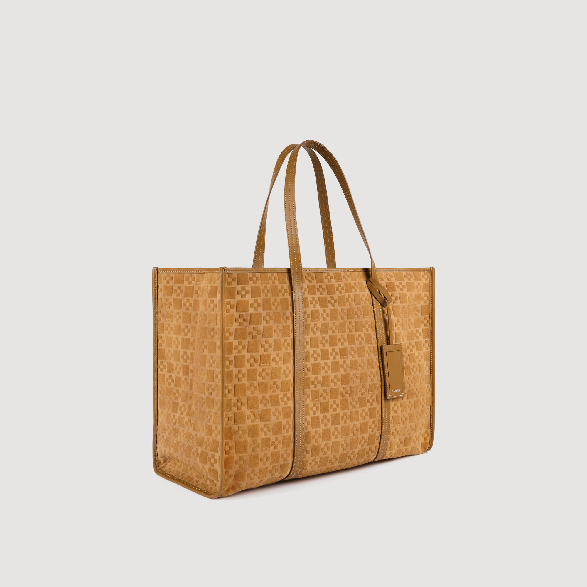 Split leather shopping bag