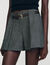 Pleated shorts with belt