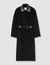 Long wool and leather coat
