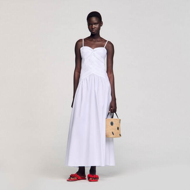 Draped bustier maxi dress