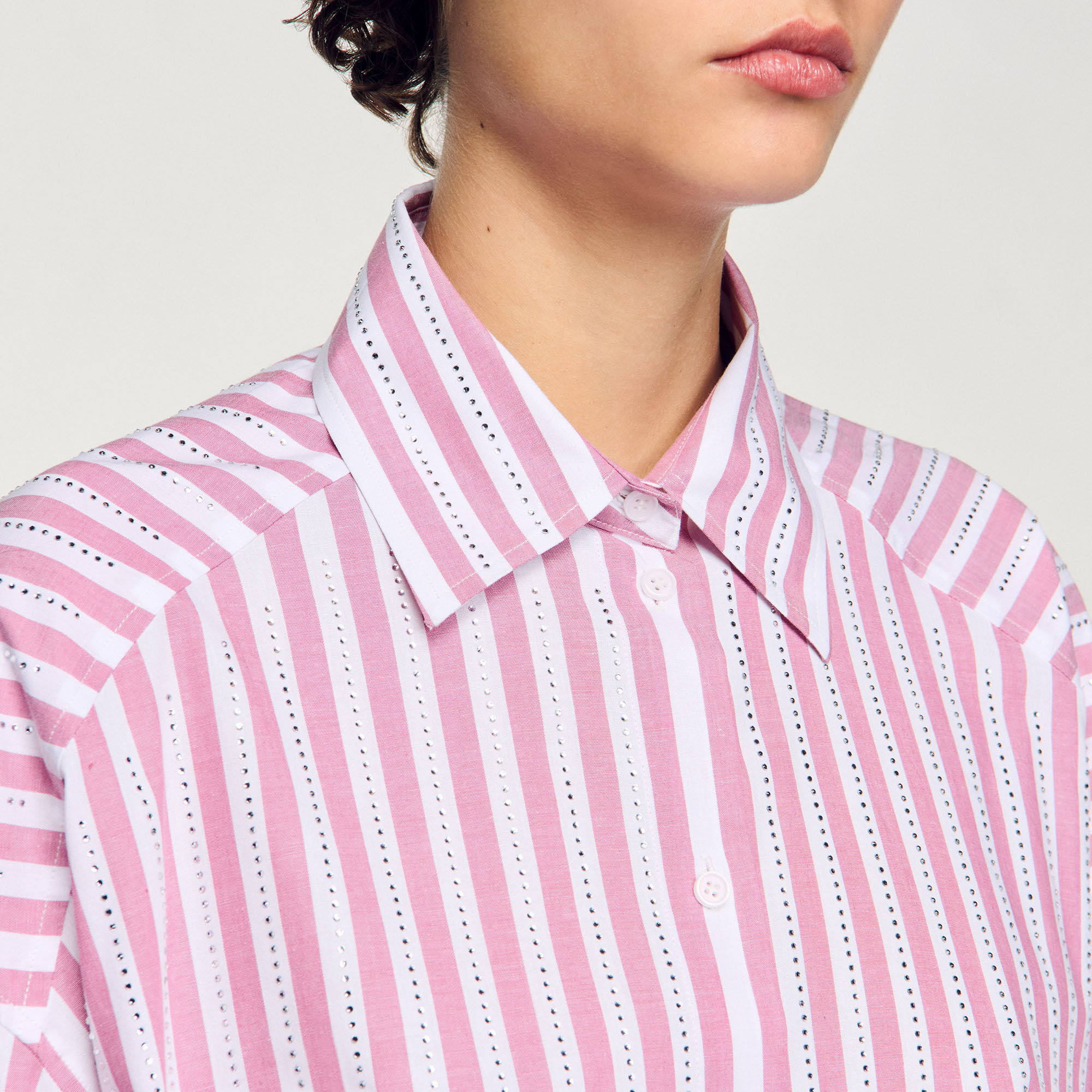 Striped rhinestone shirt