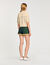 Cropped striped knitted jumper