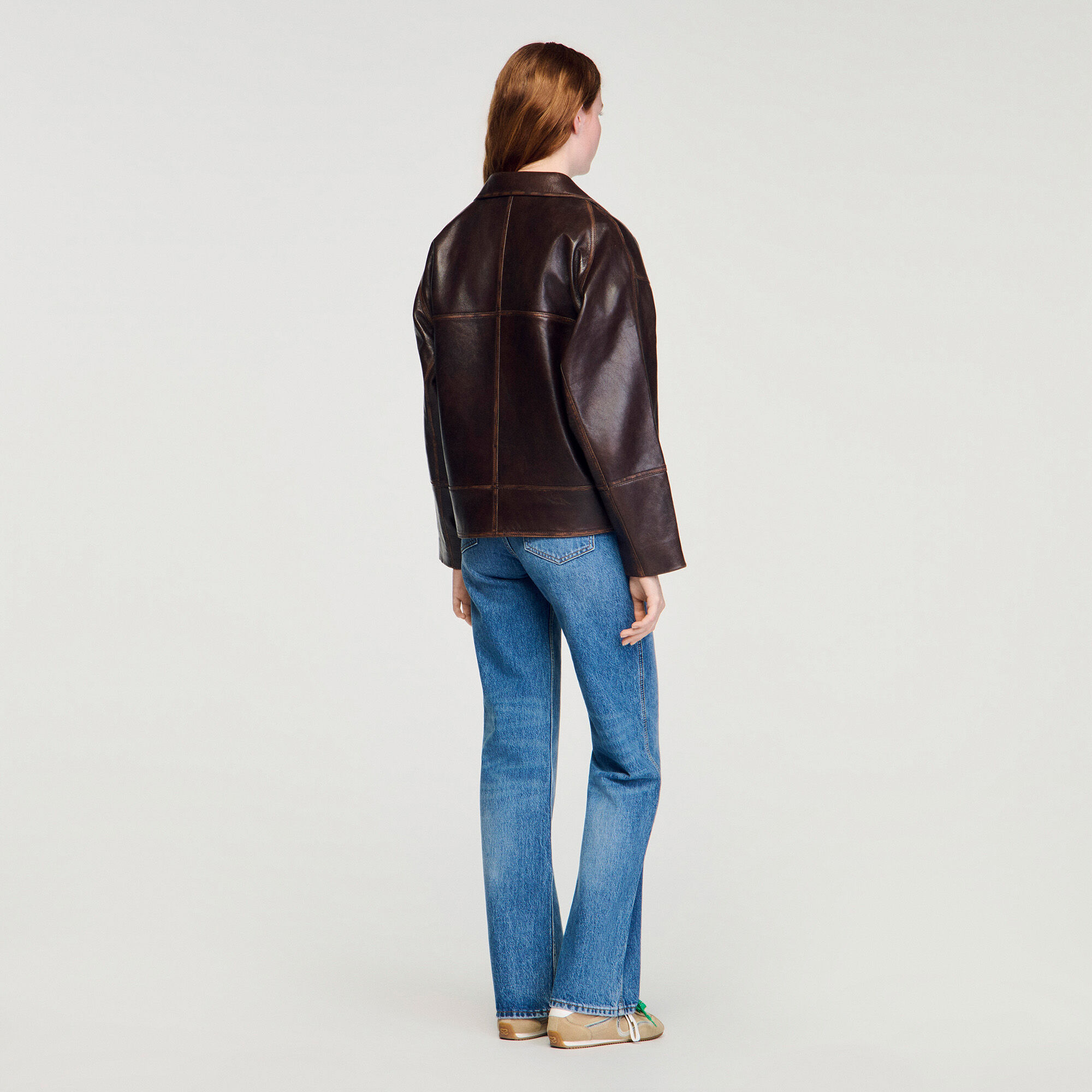 Oversized leather jacket
