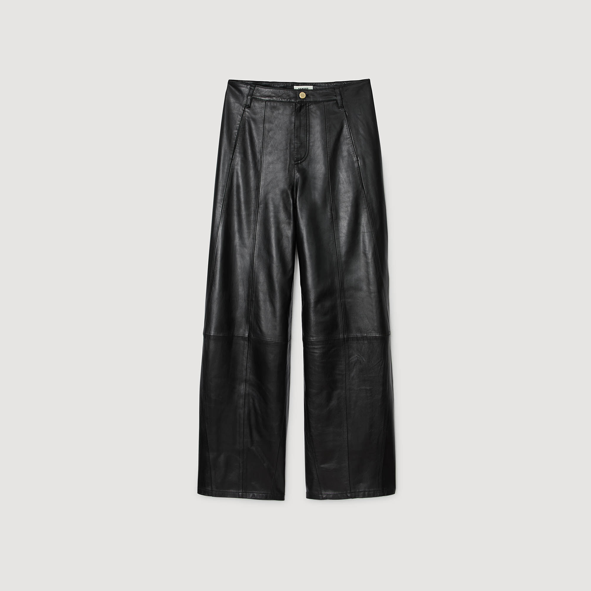 Wide-leg leather trousers