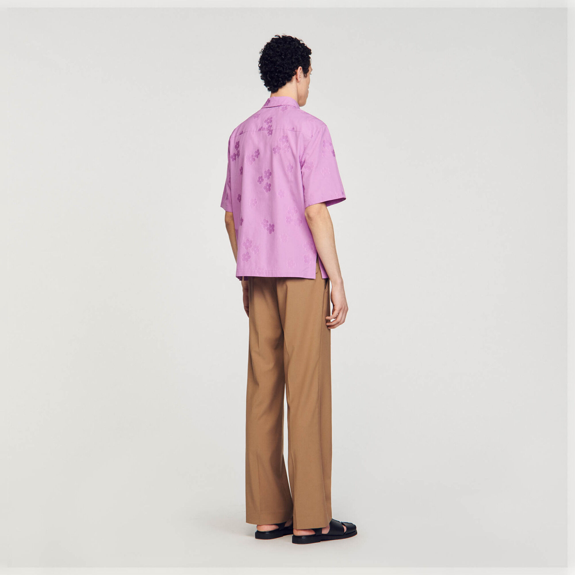 Oversized floral jacquard shirt