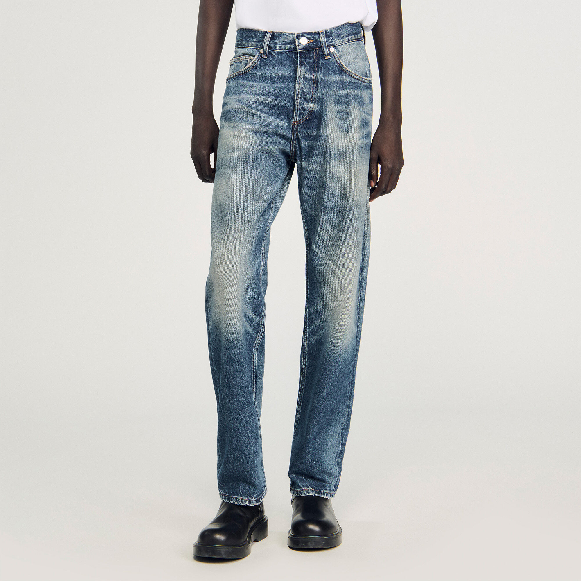 Regular faded jeans