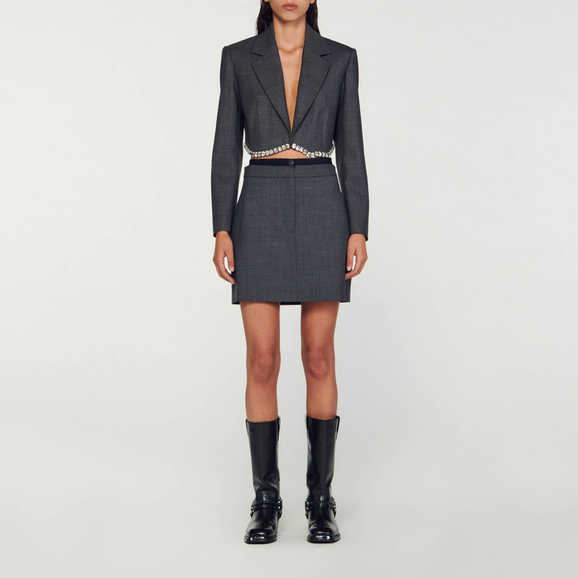 Elasticated mini skirt