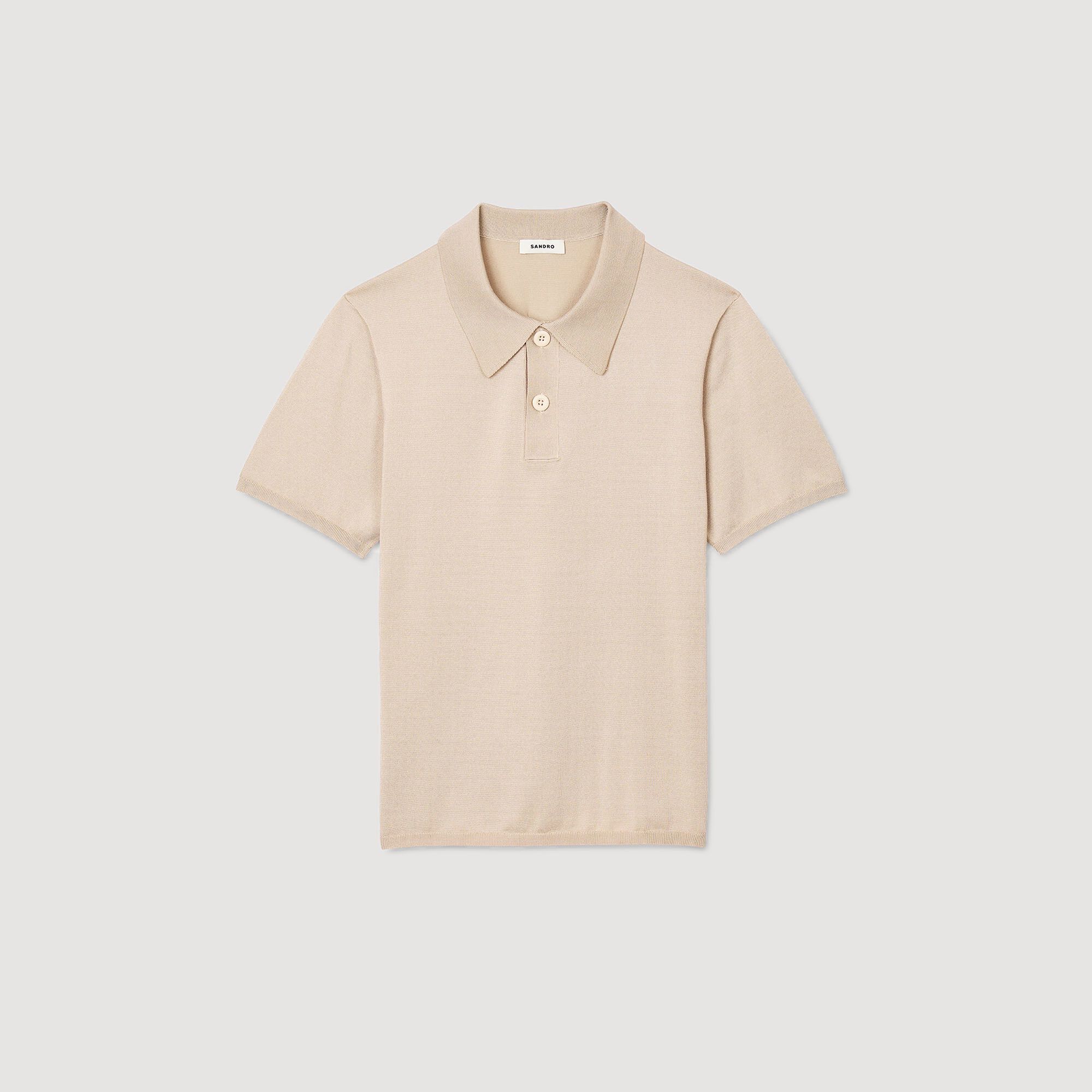 Short-sleeve knitted polo shirt