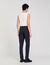 Elasticated straight-leg trousers