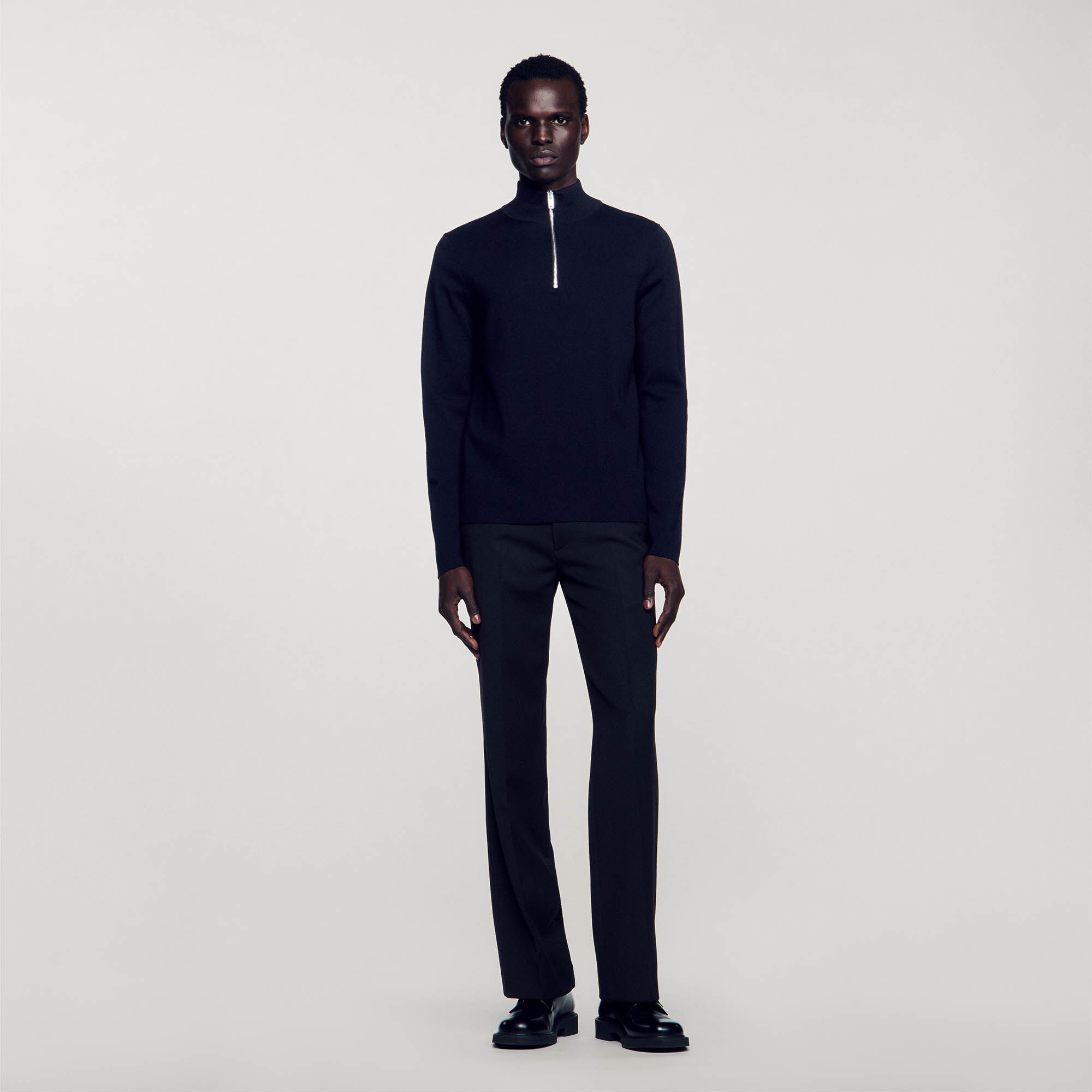Jumper with zip collar on sale