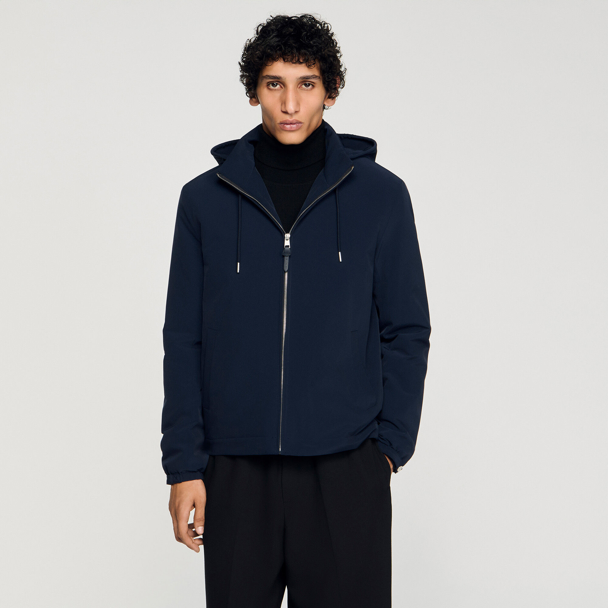 Zip-up hooded jacket