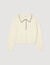 Contrast polo-neck knit jumper