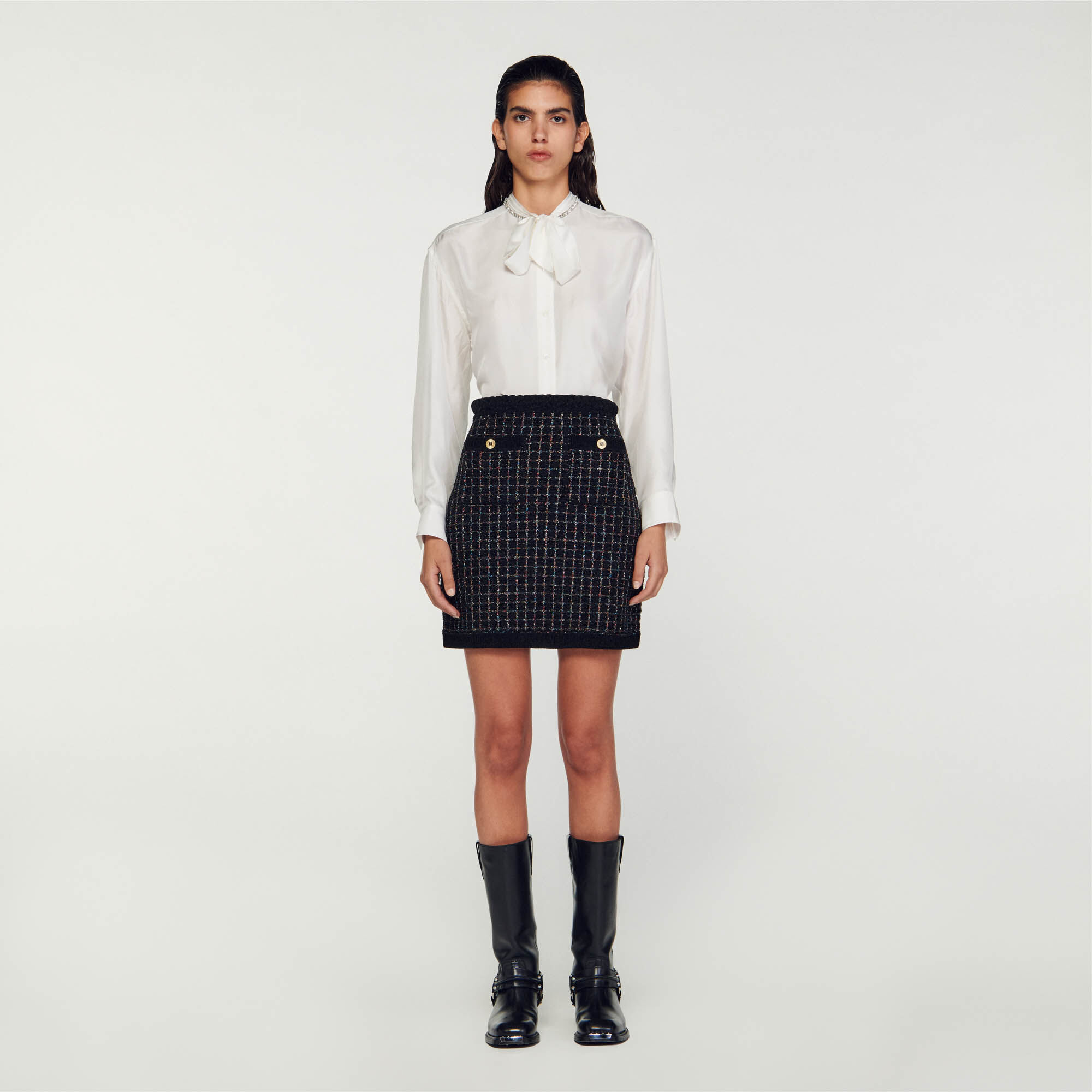 Textured knit skirt
