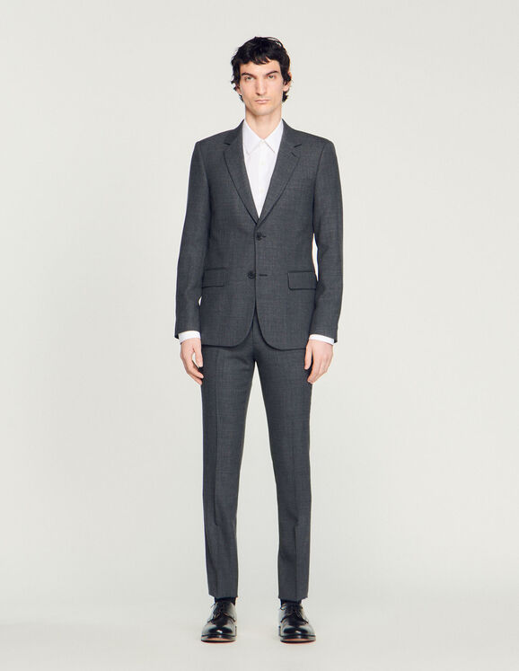 Wool suit jacket Mocked Grey Homme