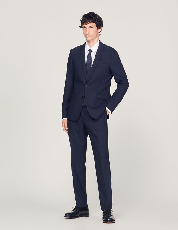 Classic wool suit jacket Navy Blue Homme