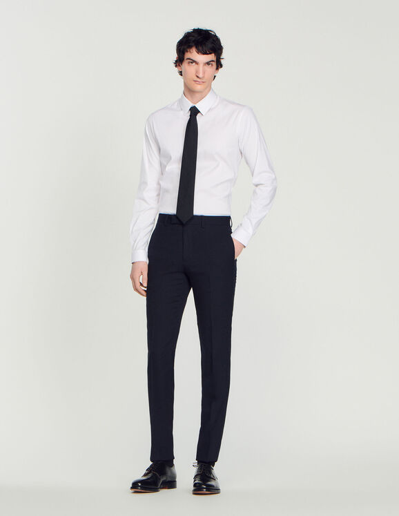 Wool suit trousers Navy Blue Homme