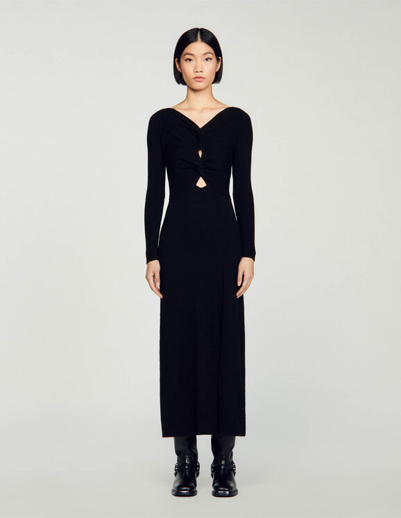Cable knit dress Black Femme
