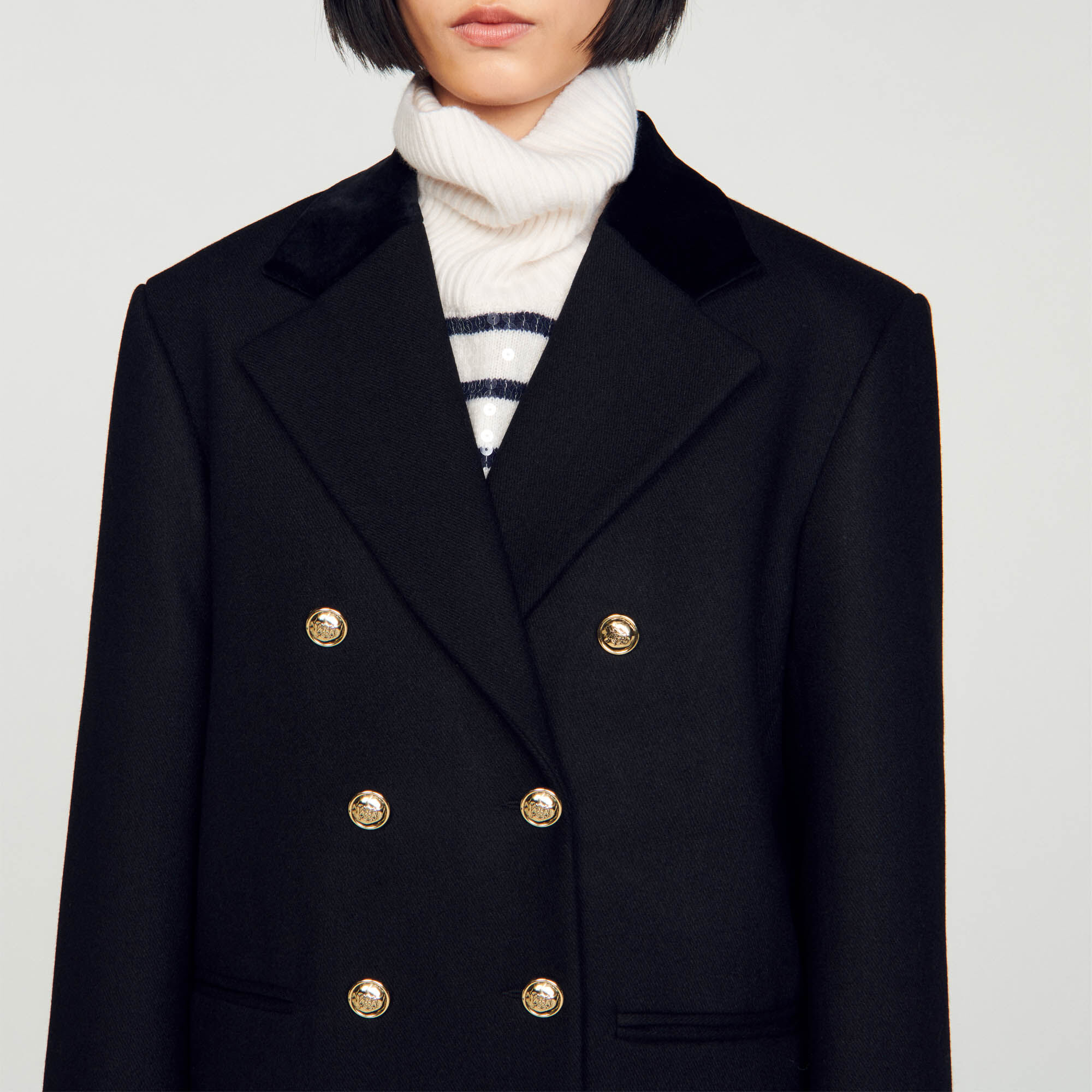 Manteau sandro deals femme noir
