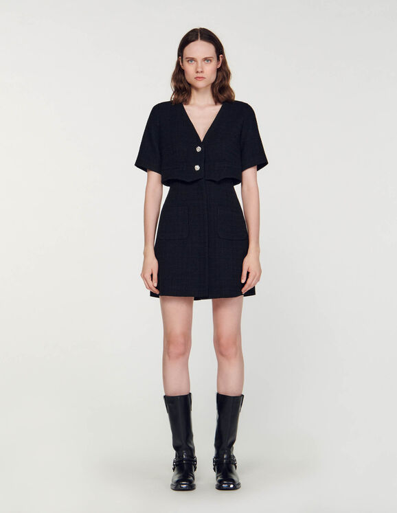 Short tweed dress Black Femme