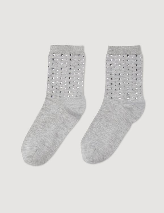 Rhinestone socks Mocked Grey Femme